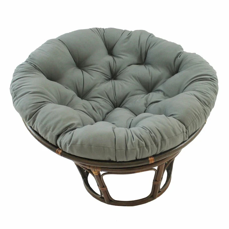 Sedia Papasan in rattan da 42 pollici con cuscino in twill