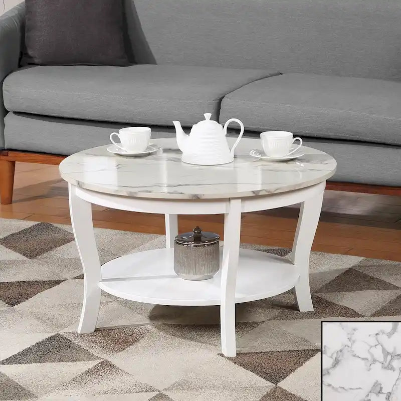 Tavolino rotondo con ripiano