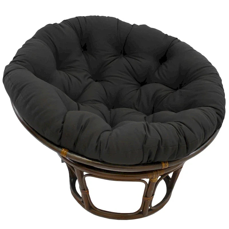 Sedia Papasan in rattan da 42 pollici con cuscino in twill