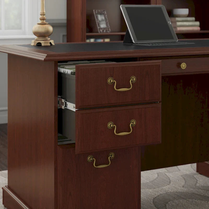 Scrivania Direzionale Bush Furniture Saratoga con Cassetti e Vani Contenitori