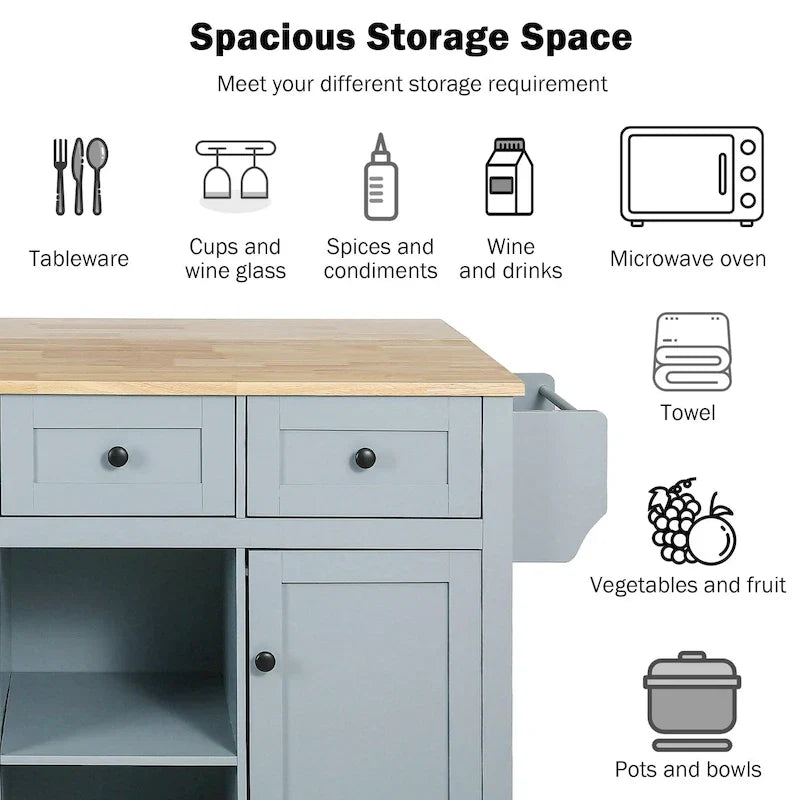 Carrello da Cucina su Ruote Portatile con Contenitore