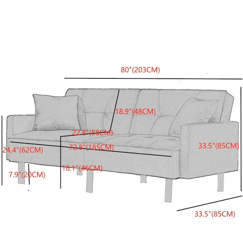 Divano Letto Convertibile a Futon 80