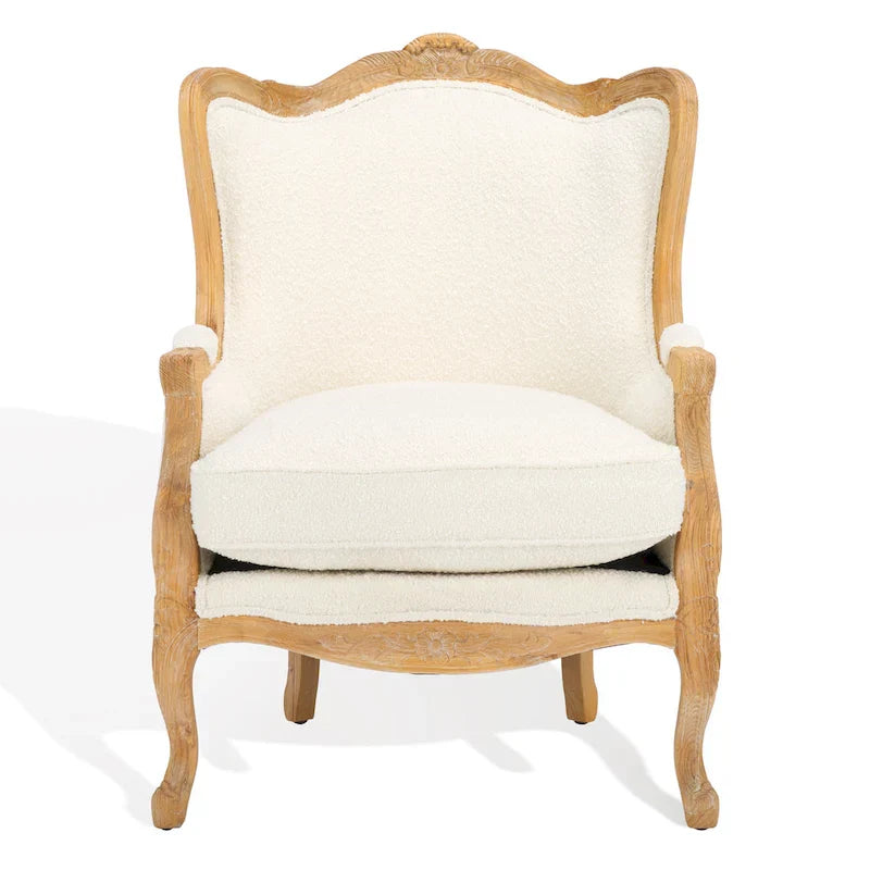 Poltrona con orecchioni Kali Oak in lino naturale - 34Lx34Px40H