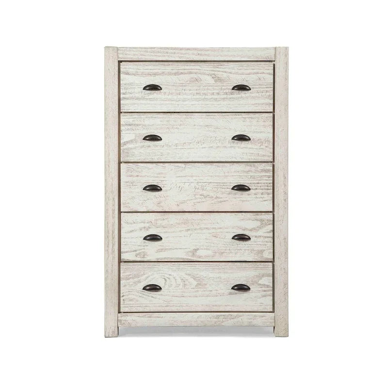Cassettiera 5 cassetti in legno massello Montauk di Grain Wood Furniture