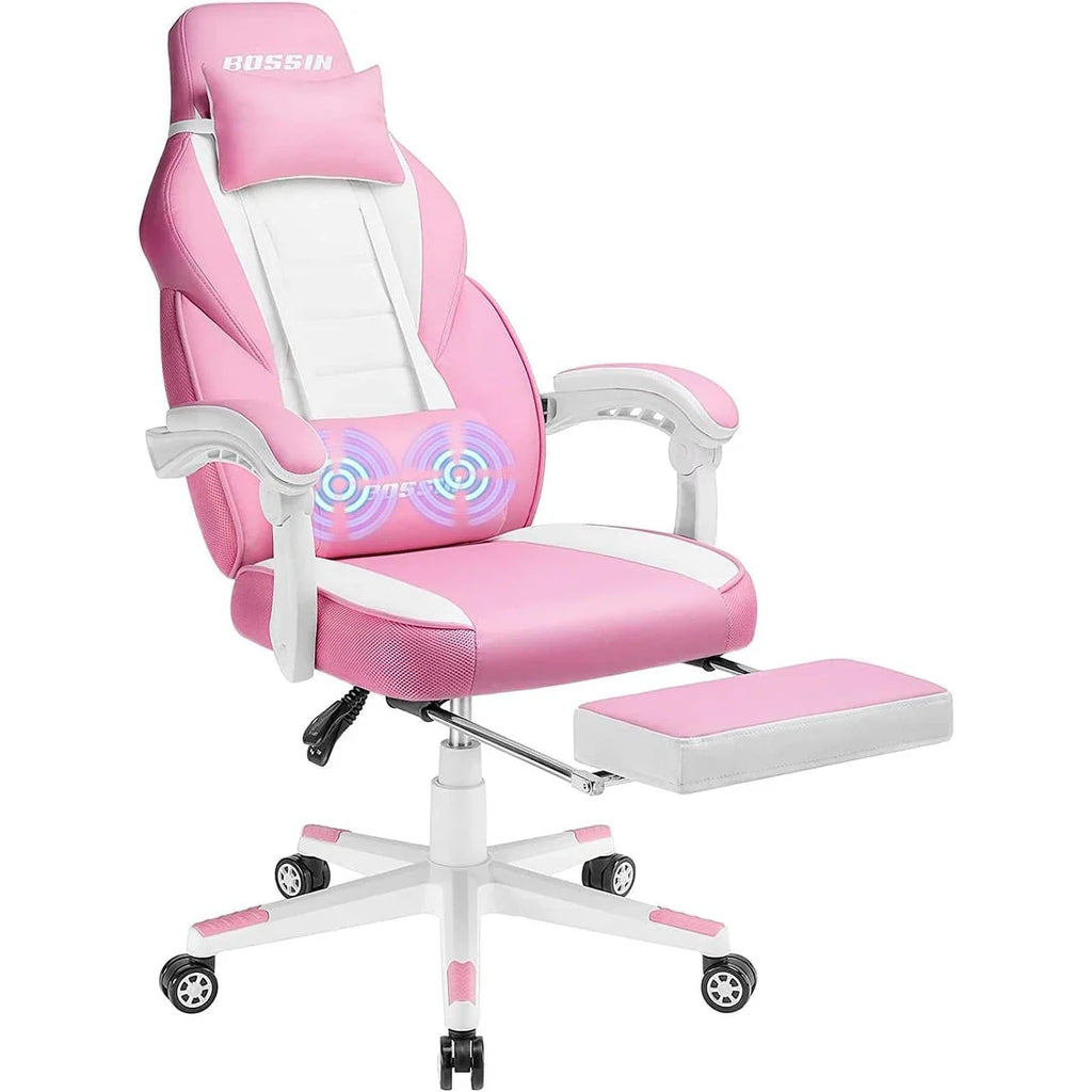 Sedia da gaming BOSSIN Racing Style, sedia da gamer per persone robuste fino a 136 kg, sedia da computer con schienale alto