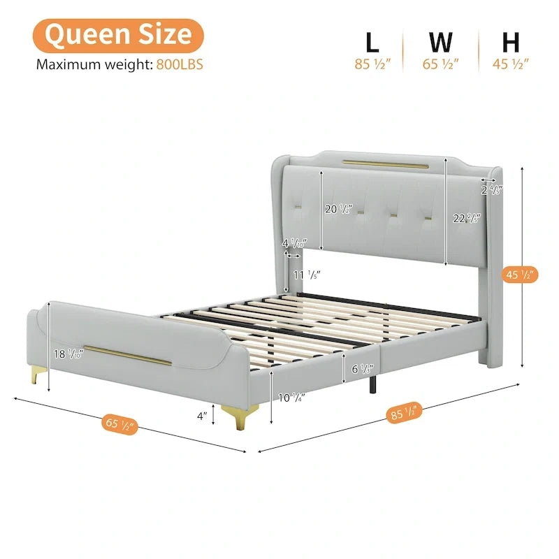 Letto Moderno Imbottito in Ecopelle
