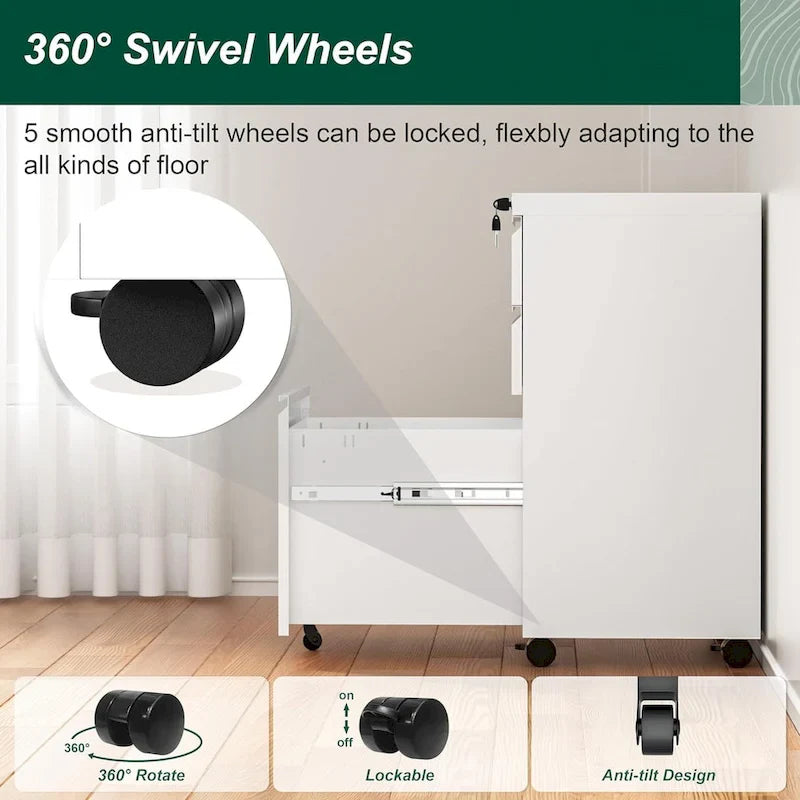 Classificatore verticale/mobile a 3 cassetti per ufficio domestico