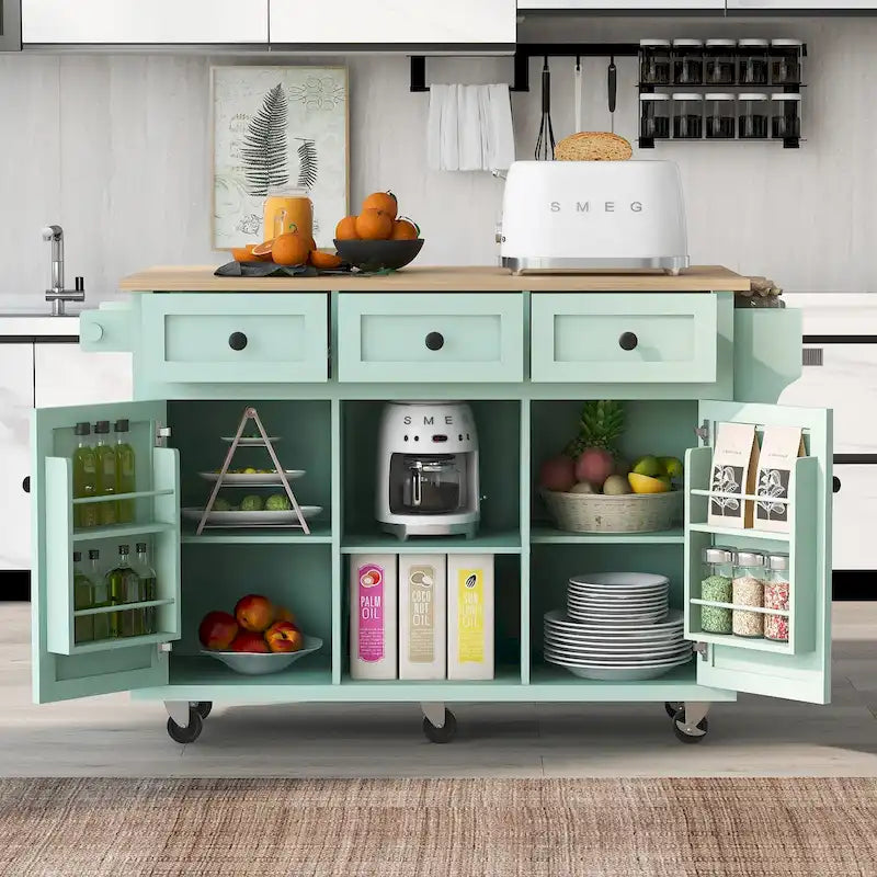 Carrello da Cucina su Ruote Portatile con Contenitore