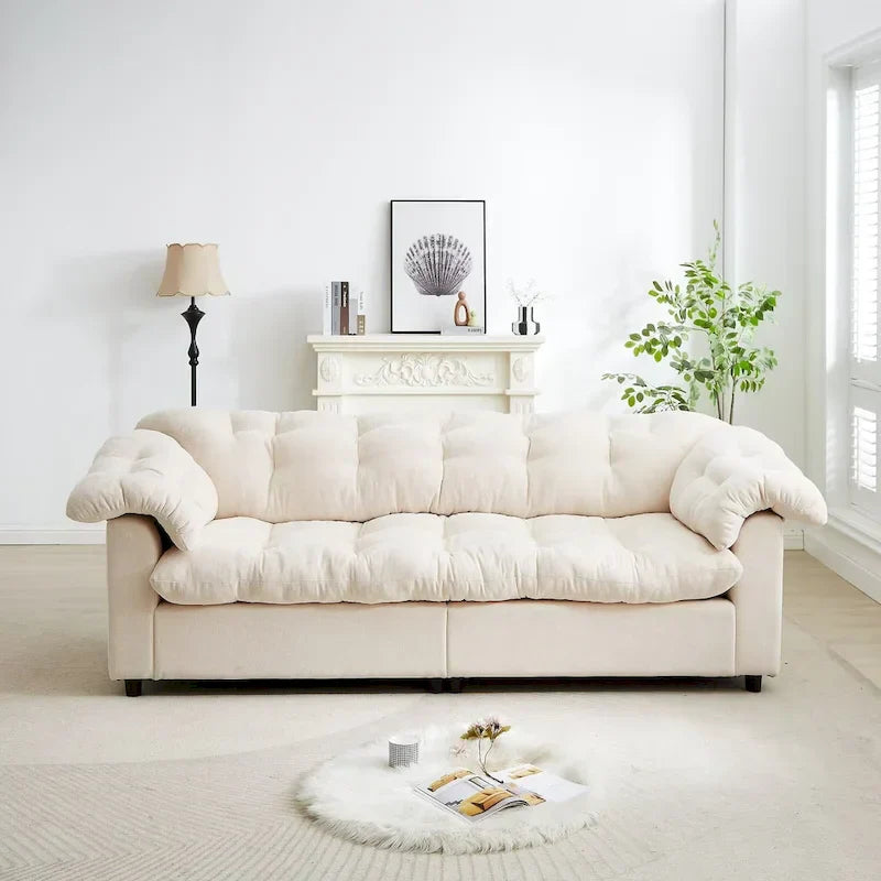 99.2  Divano profondo Chenille Comfort, Divano soffice effetto nuvola imbottito