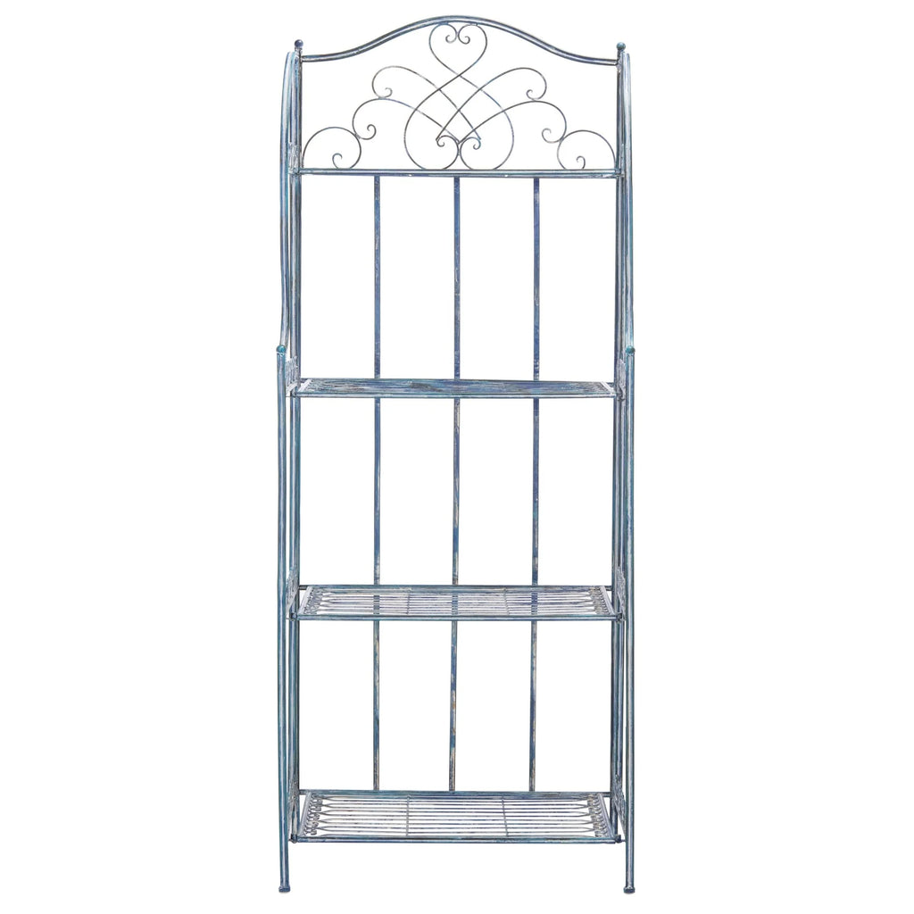 SAFAVIEH Bryn Scaffale da panettiere da esterno a 4 ripiani in ferro battuto vittoriano - 25 pollici L x 15 pollici P x 63 pollici H - 25 L x 15 P x 63 H