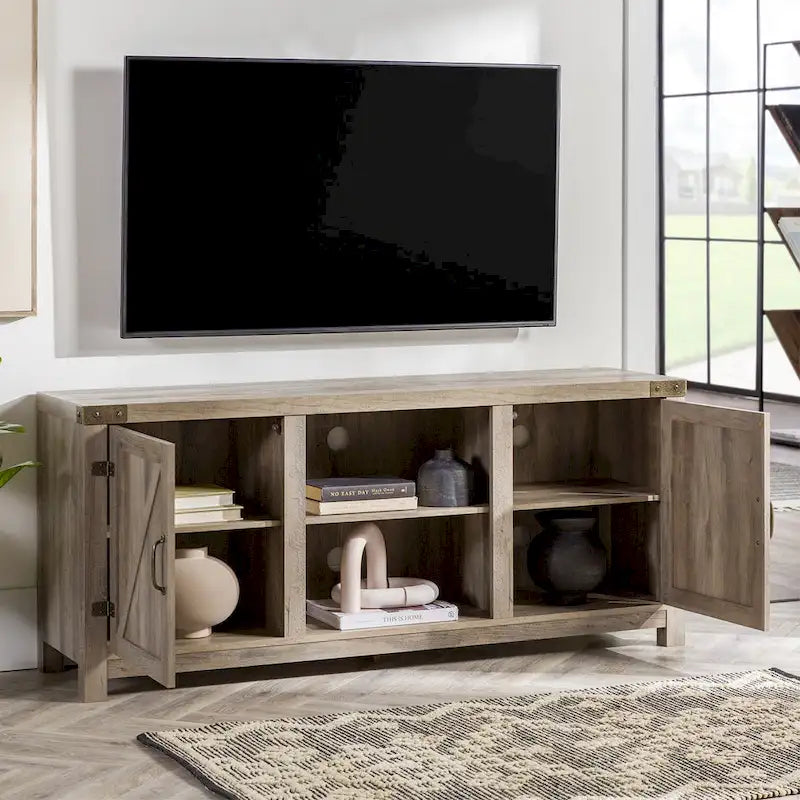 Mobile TV Middlebrook Firebranch da 58 pollici con ante scorrevoli in stile fienile