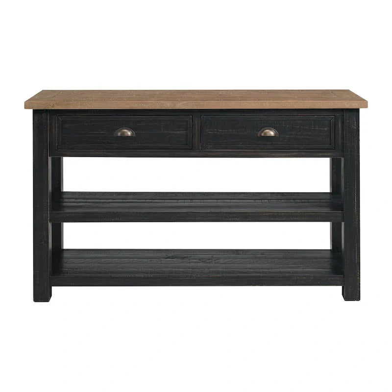 The Gray Barn Downington Consolle da Divano in Legno Massello a 2 Cassetti