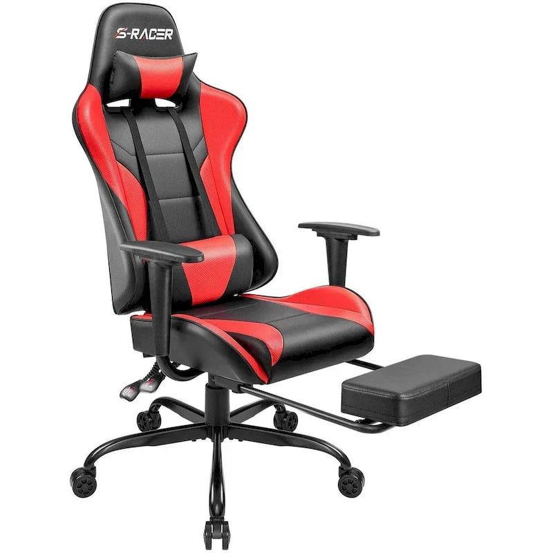 Sedia da gaming con poggiapiedi - Sedia da scrivania ergonomica