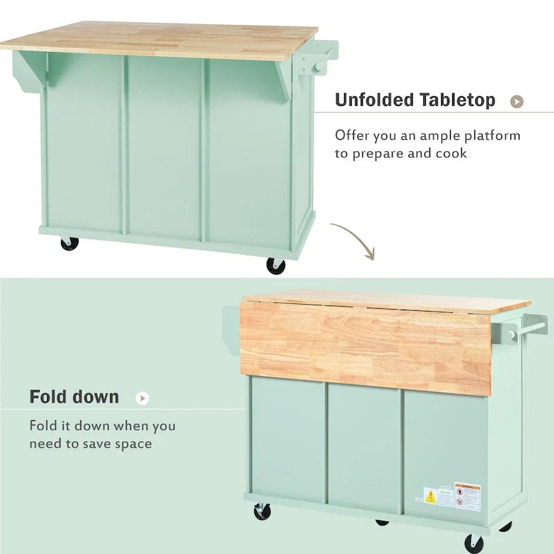 Carrello da Cucina su Ruote Portatile con Contenitore