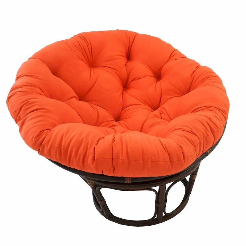 Sedia Papasan in rattan da 42 pollici con cuscino in twill