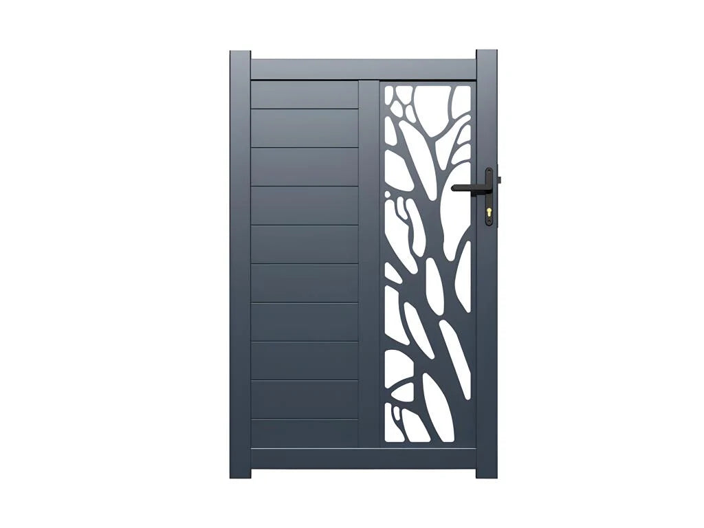 Cancello pedonale a battente in alluminio - Grigio antracite