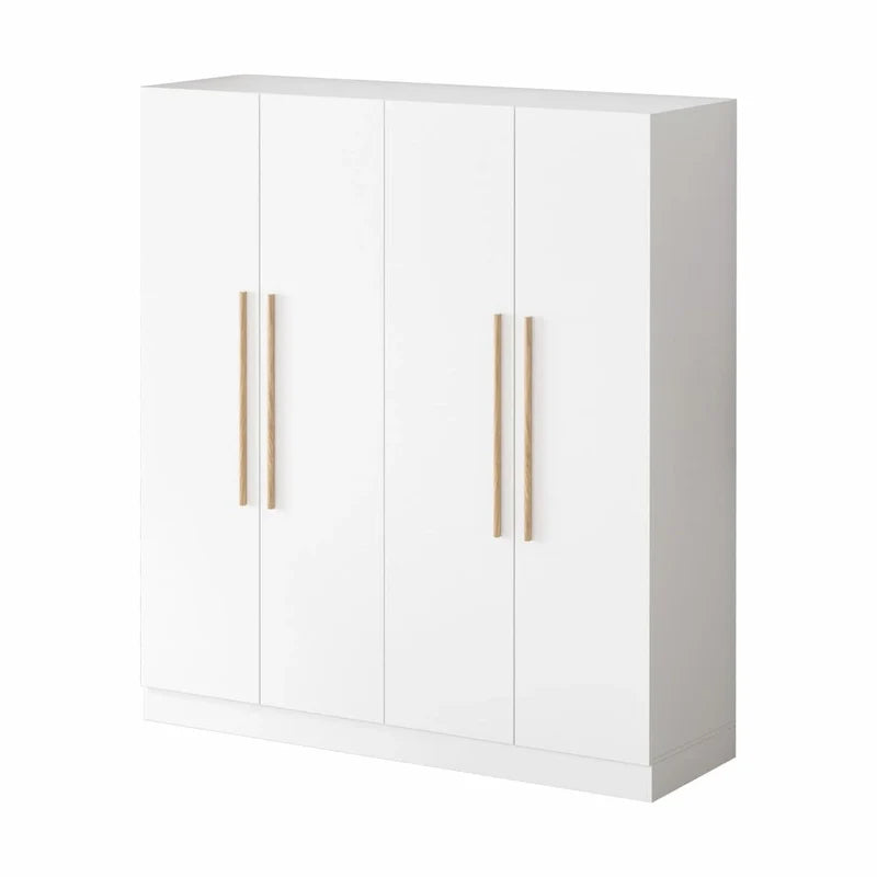 Armadio moderno freestanding in legno massiccio con ripiani