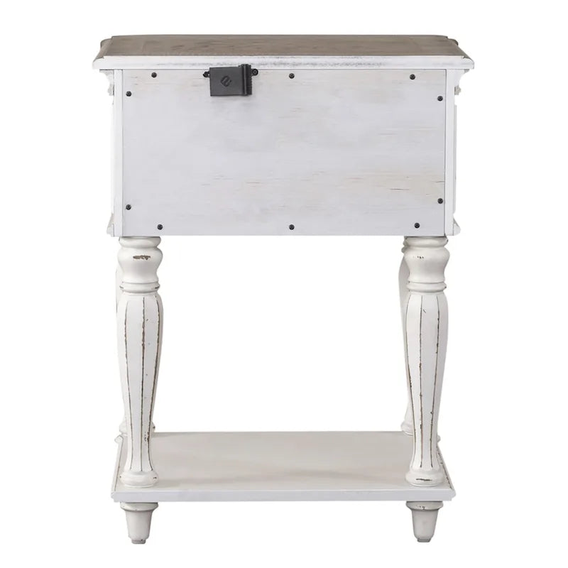 Comodino con Gambe Antico Bianco Magnolia Manor
