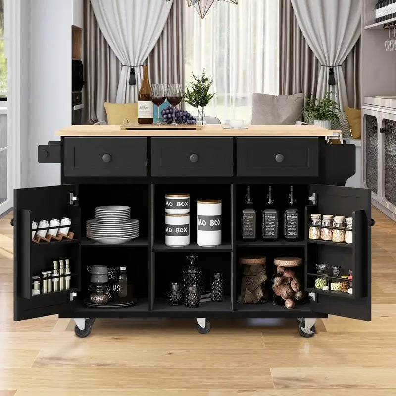 Carrello da Cucina su Ruote Portatile con Contenitore