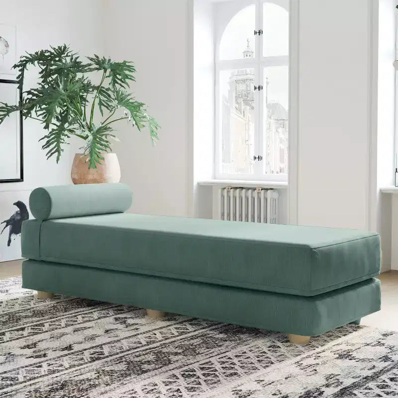 Divano letto / Letto estraibile queen-size - Microvelluto