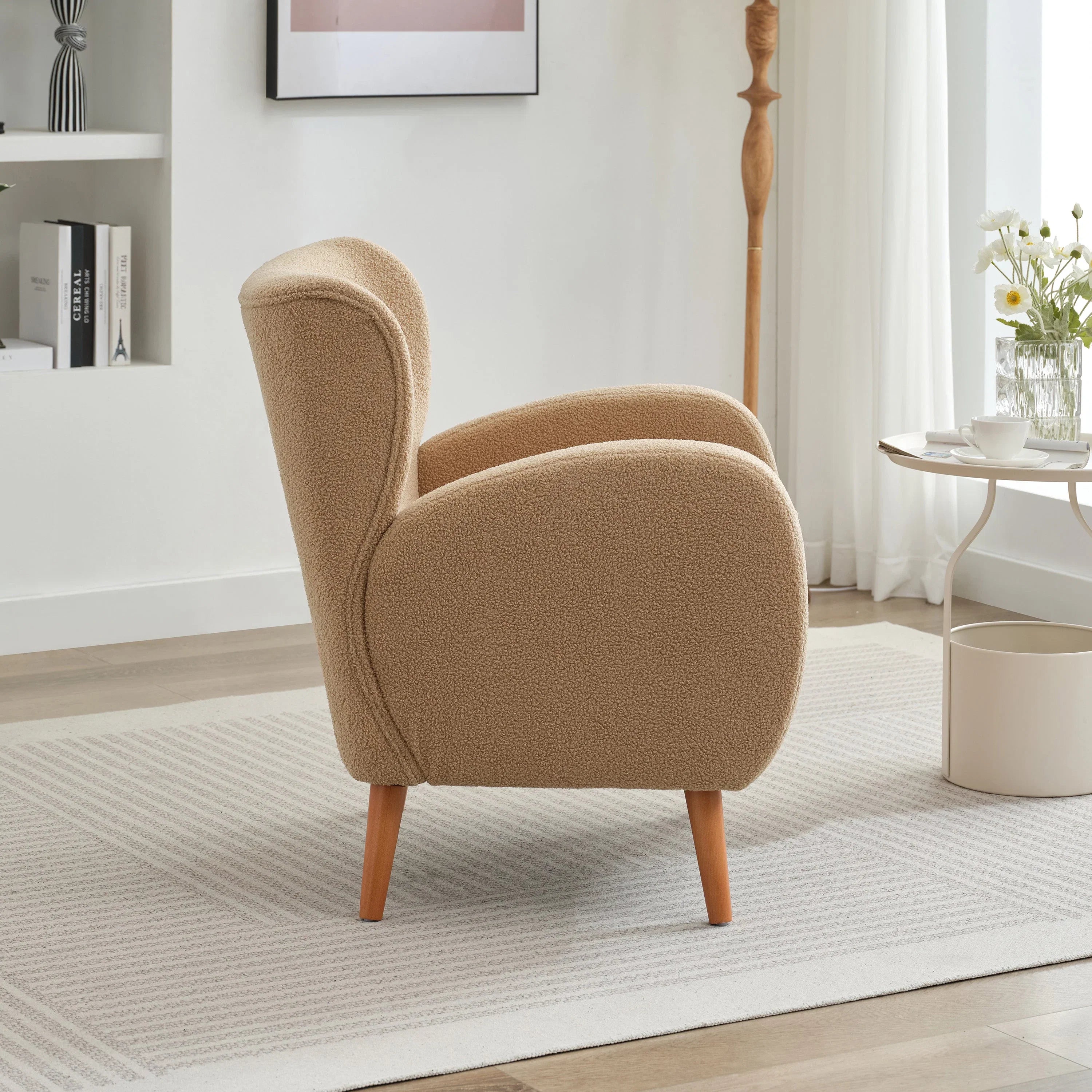 Poltrona Singola Accento con Schienale Alto e Braccioli Club, Design Moderno e Lussuoso