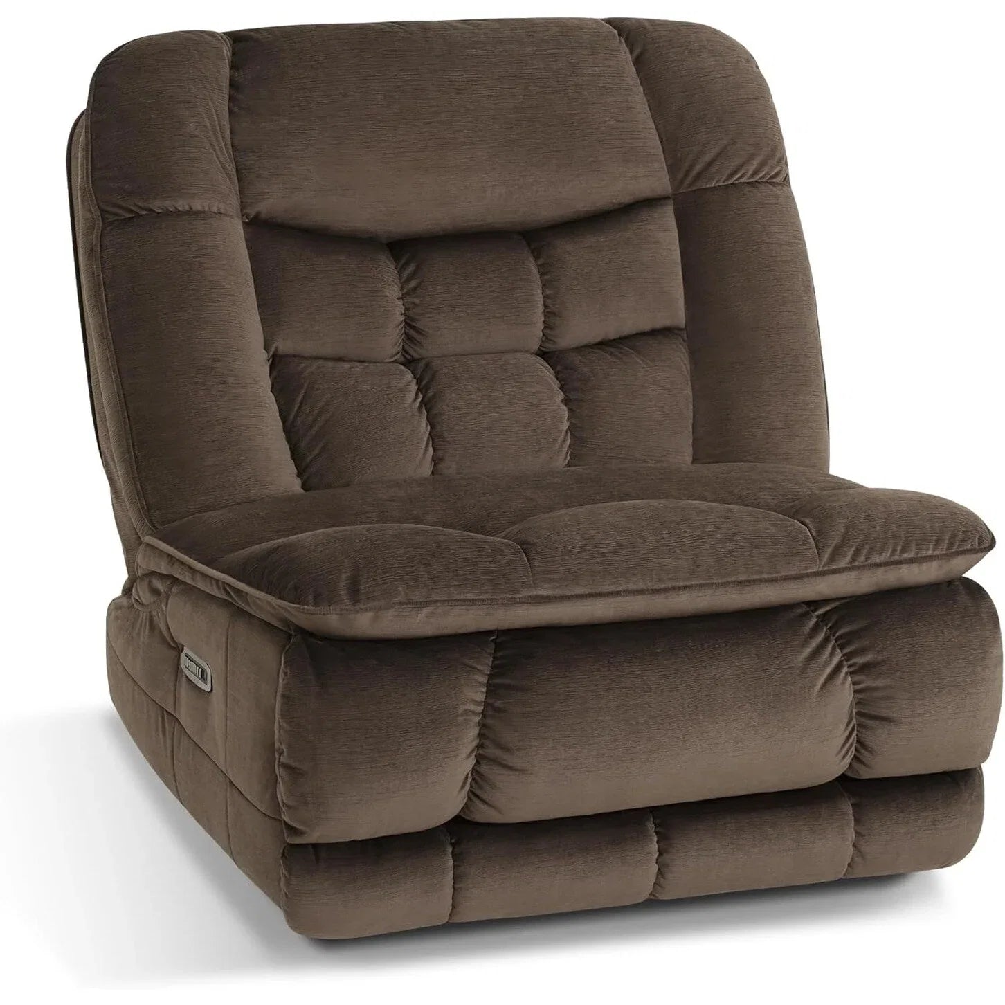 MCombo Poltrona Reclinabile Basculante Elettrica Oversize senza Braccioli con Doppio Motore, Reclinabile Zeroarms Perfetta per Soggiorno in Tessuto PR607