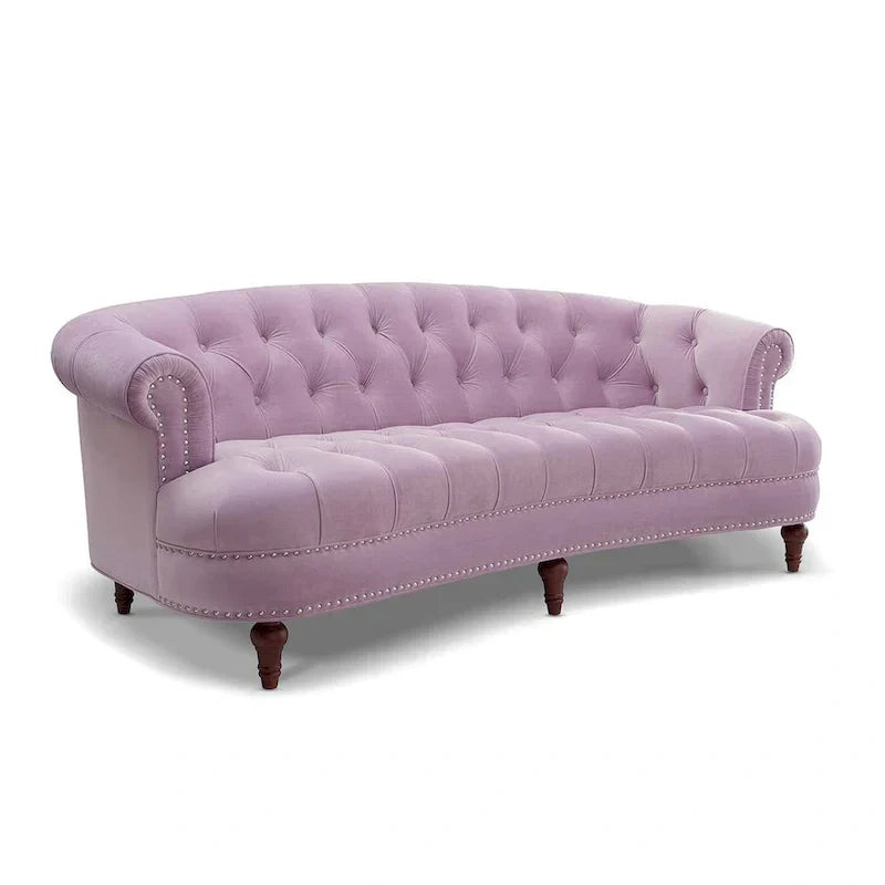 Divano Chesterfield trapuntato in velluto La Rosa 84 Mid-Century Modern