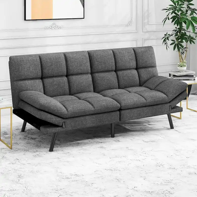 Divano Futon Letto in Memory Foam con Schienale Diviso Regolabile per Spazi Piccoli