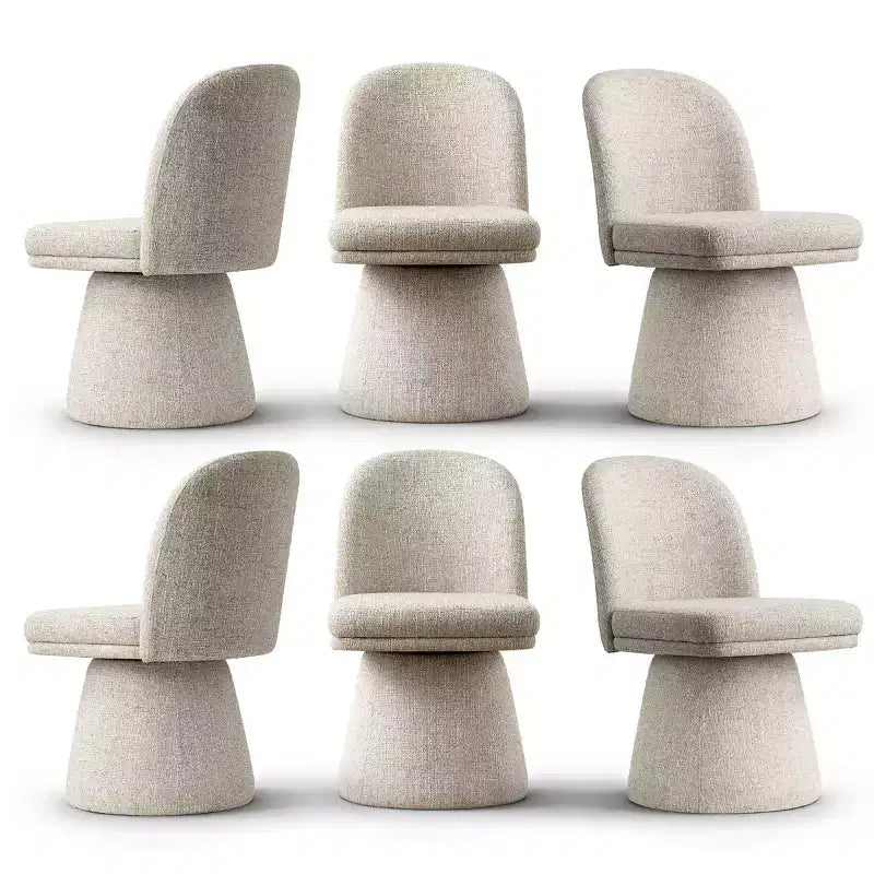 Set di 6 sedie da pranzo moderne senza braccioli girevoli a 360° con base a piedistallo, eleganti sedie d'accento per cucina, sala da pranzo o ufficio-Panipeachy