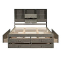 Letto a piattaforma King Size con testiera contenitore e 8 cassetti