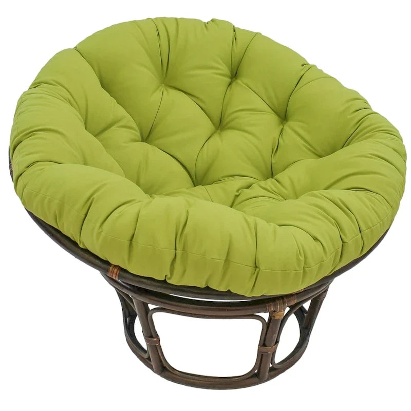 Sedia Papasan in rattan da 42 pollici con cuscino in twill