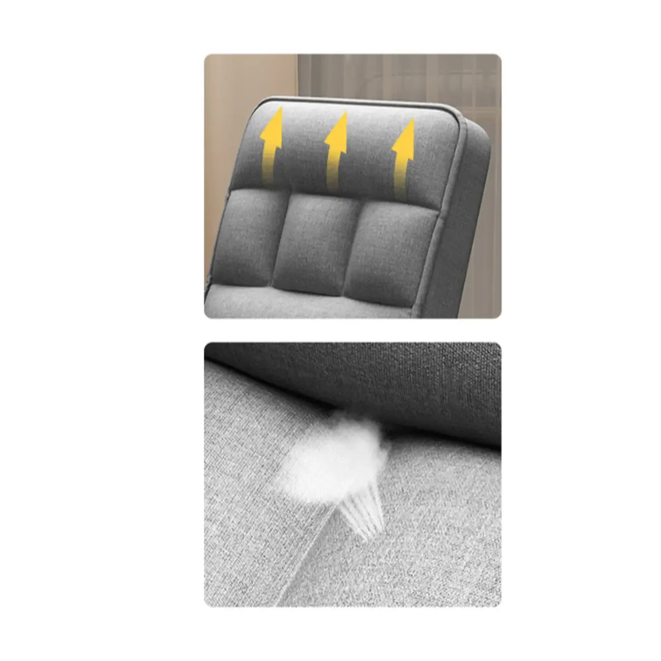 Sedia da ufficio moderna con 4 gambe, imbottita in tessuto grigio
