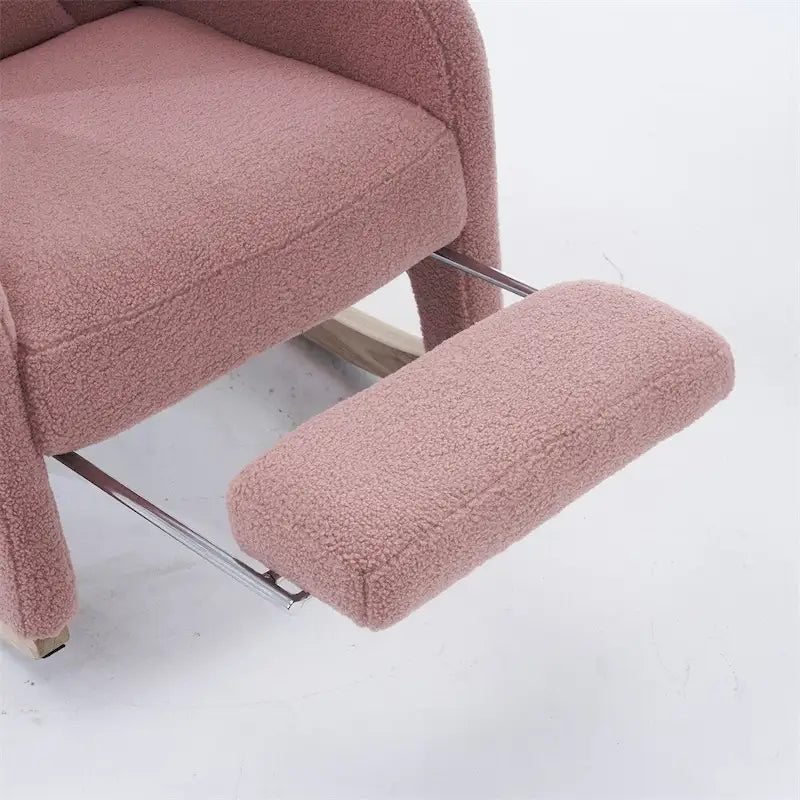 Sedia a dondolo ergonomica in tessuto per cameretta con poggiapiedi regolabile