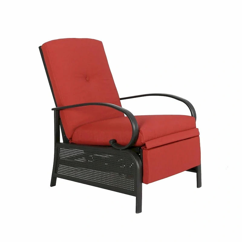 Poltrona Reclinabile Regolabile da Esterno con Cuscino - 38 (P) x 26.5 (L) x 38.5 (A) POLLICI