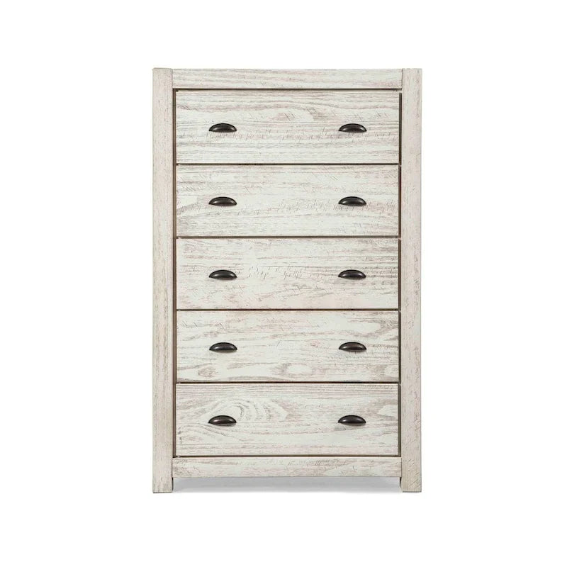 Cassettiera 5 cassetti in legno massello Montauk di Grain Wood Furniture