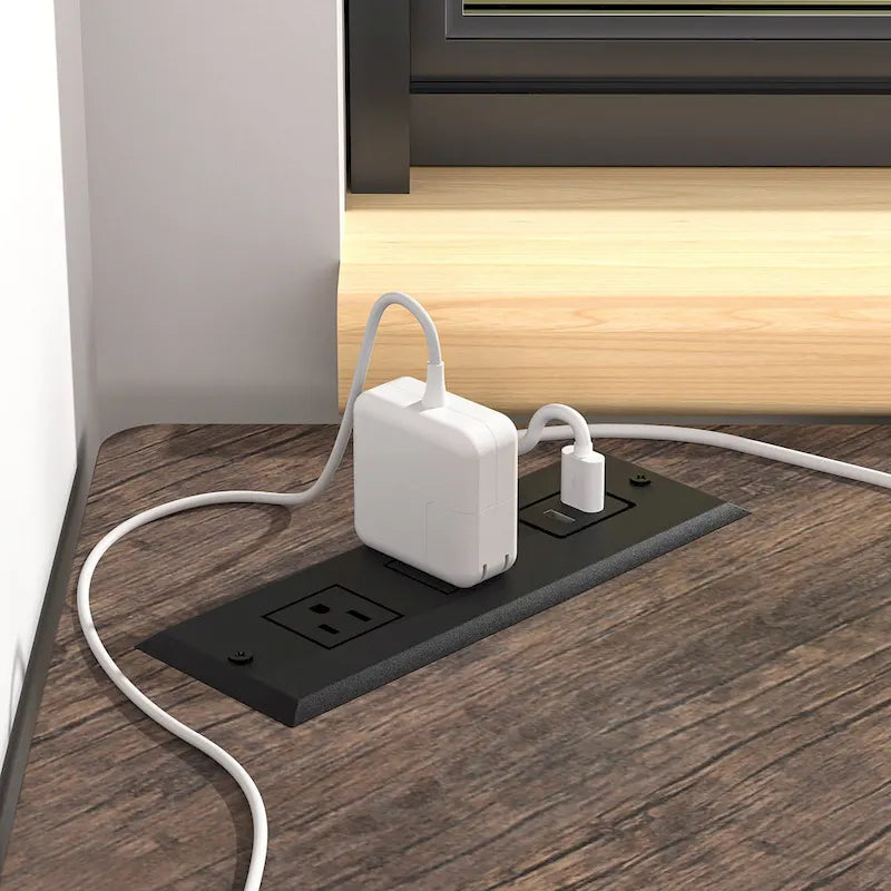 Scrivania ad angolo Scrivania piccola con prese Tavolo ad angolo per piccoli spazi, Scrivania per computer con porte USB Scrivania triangolare con contenitore