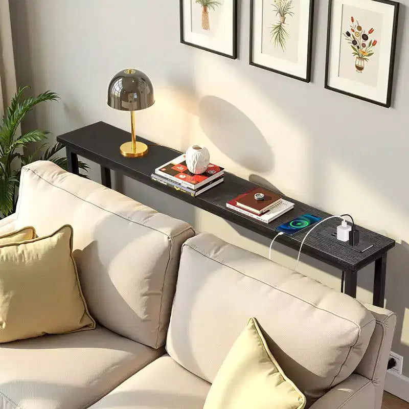 Marrone Ruggine 1pz Consolle in Ferro Triamina 100*15*79cm con Prese Elettriche
