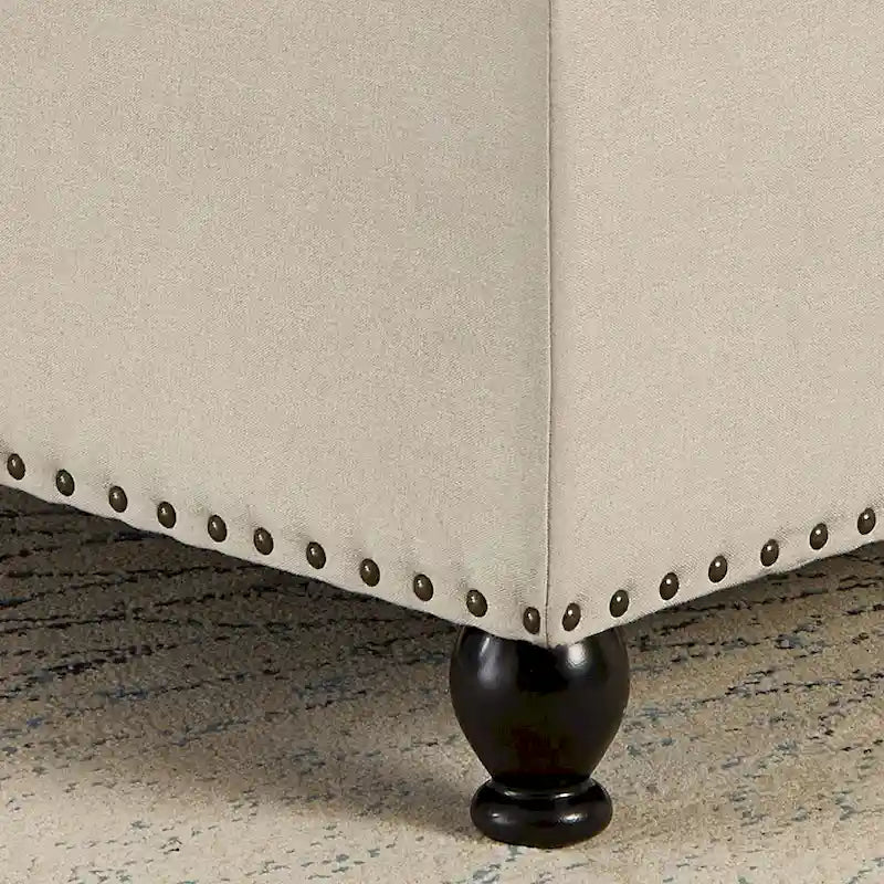 Poggiapiedi contenitore quadrato grande con gambe in legno