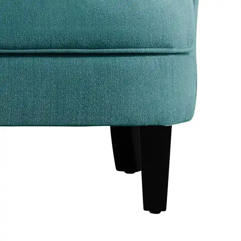 Moser Bay Mignon Poltrona Accent con Schienale Alto Trapuntato, Velluto/Lino, 76 cm