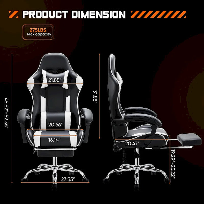 Sedia da scrivania girevole in pelle PU per gaming