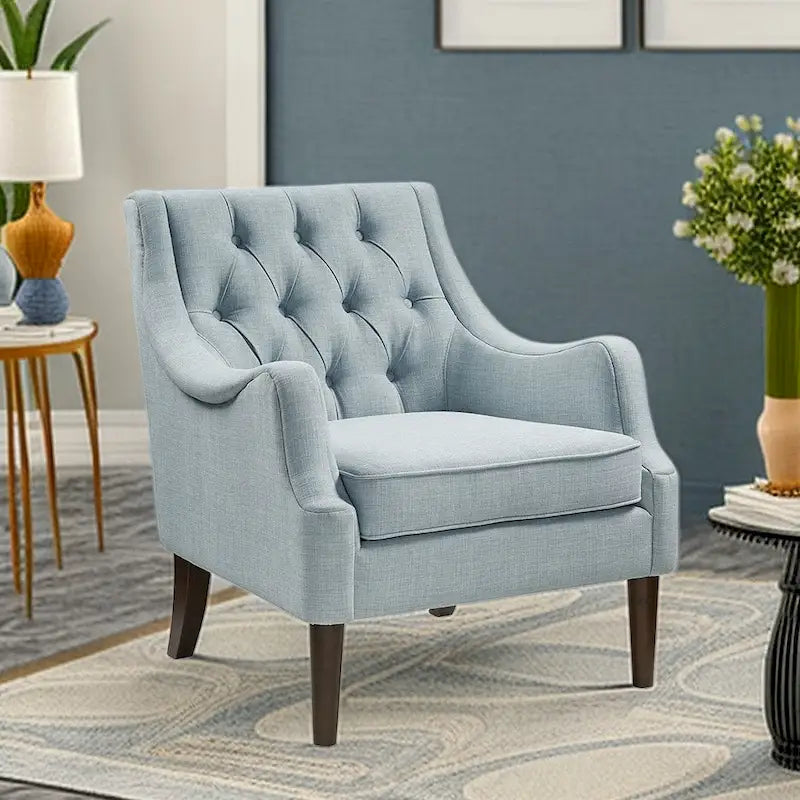 Poltrona moderna accent con bottoni capitonné