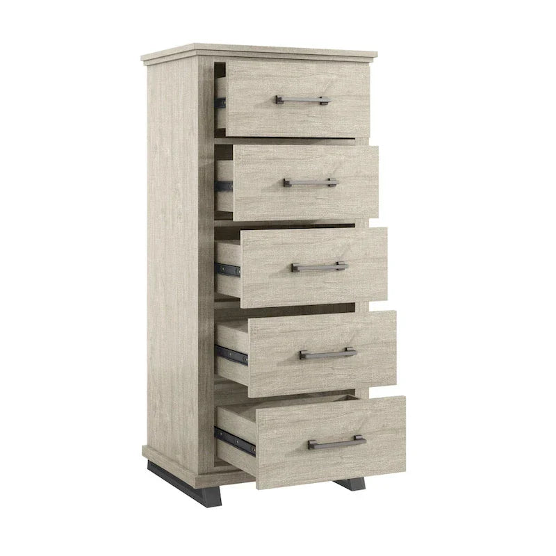 Set camera da letto 4 pezzi stile rustico - 2 comodini, 1 cassettone e 1 comò
