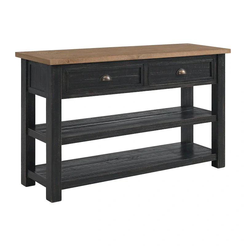 The Gray Barn Downington Consolle da Divano in Legno Massello a 2 Cassetti