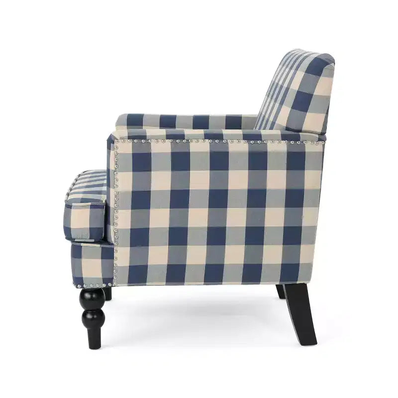 Poltrona Club Contemporanea Christopher Knight Home Harrison in Tessuto con Borchie