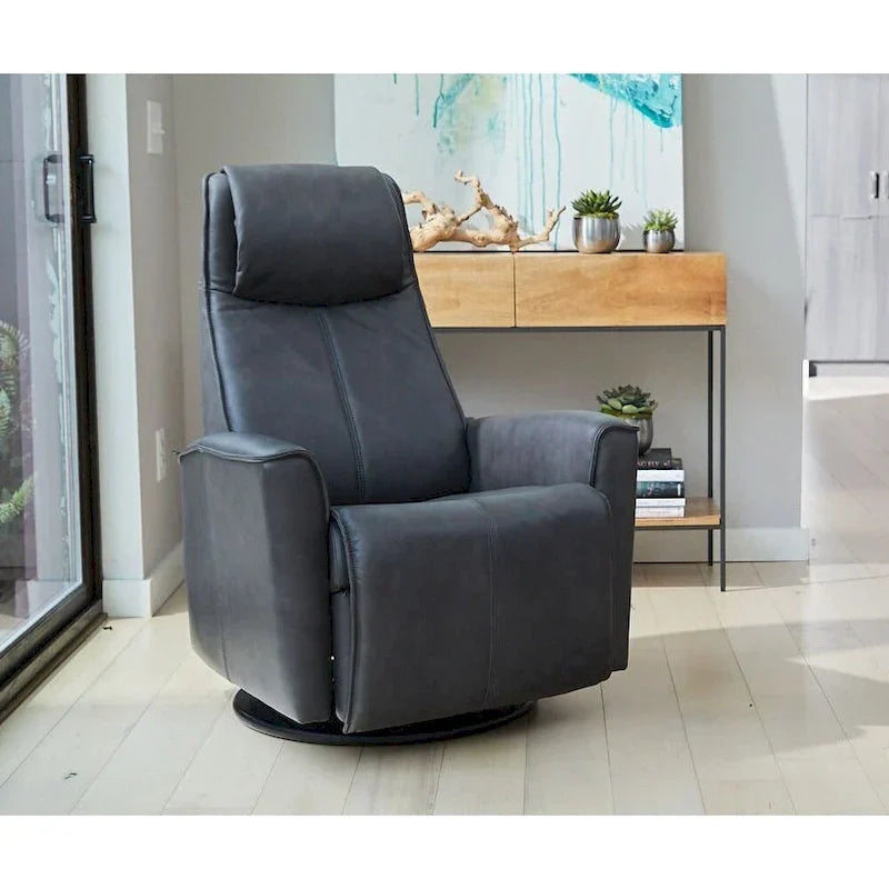 Poltrona reclinabile girevole Fjords Urban Leather