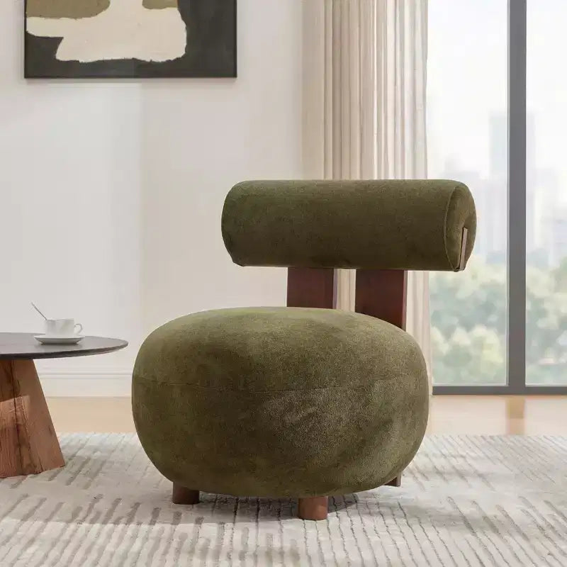 Christopher Knight Home Chariya Poltrona Accent Moderna in Velluto con Struttura in Legno di Gomma e Schienale Cilindrico
