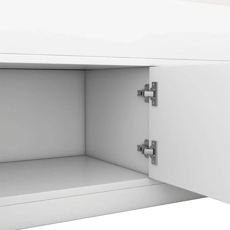 Letto a piattaforma Twin/Full Size Captain con 4 cassetti e mensole portaoggetti, struttura letto in legno massello con testiera libreria contenitore